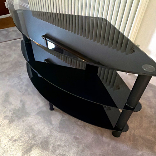 Black glass shelf - black,