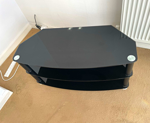 Black glass corner stand - tv,