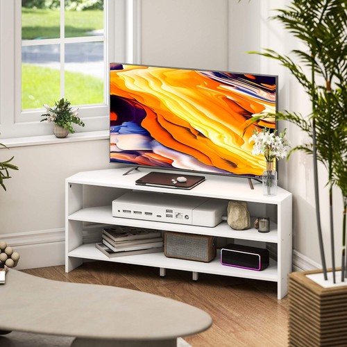 Homcom corner stand with - corner, tv