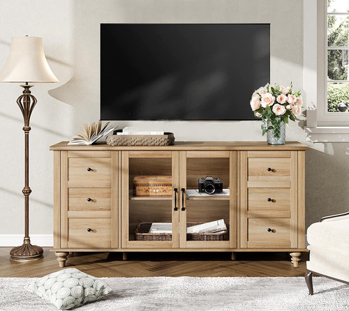Glass door farmhouse stand - door, tv