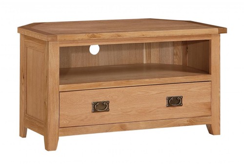 Solid oak drawer corner tv - 1,