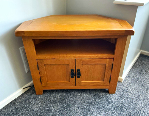 Corner wood stand unit - wood, tv