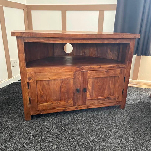 Hardwood corner unit - tv,